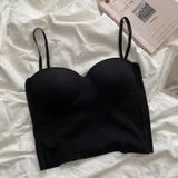 25New 4 Colors Camisole for Women Fitness Crop Tops Mujer Ropa Summer Elegant Sexy All-match Casual Топ Женский Aesthetic Solid