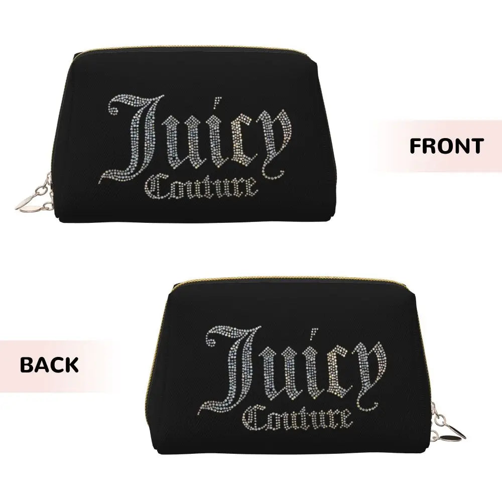 J-Juicy-C-Couture Makeup Bag Zipper Pouch Travel Cosmetic Bags Large Leather Portable Cosmetic Bag for Women