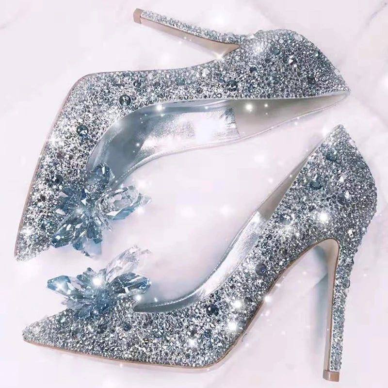 Women's Rhinestone Pointed-Toe Wedding Pumps