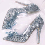 Women's Rhinestone Pointed-Toe Wedding Pumps