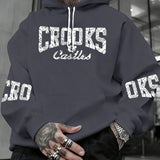 Men's Crooks & Castles Hooded with Iconic Print - Loose Fit Streetwear Hoodie, Slight Stretch Fabric, Machine Washable Winter