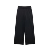 2024 New Women Casual Black Trousers Suits Sports Short Jacket + Female Vinatge Black White Patchwork Baggy Pants Street