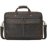 Men Briefcase Genuine Leather Laptop Bag 14 15.6" PC Doctor Lawyer Computer Bag Cowhide Male Briefcase Leather Men Business Bag