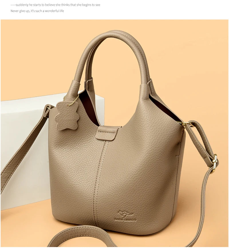 Brand High Quality Soft Leather Large Capacity Top-handle Bags Female Handbags Women Shoulder Crossbody Totes Messanger Bag Sac