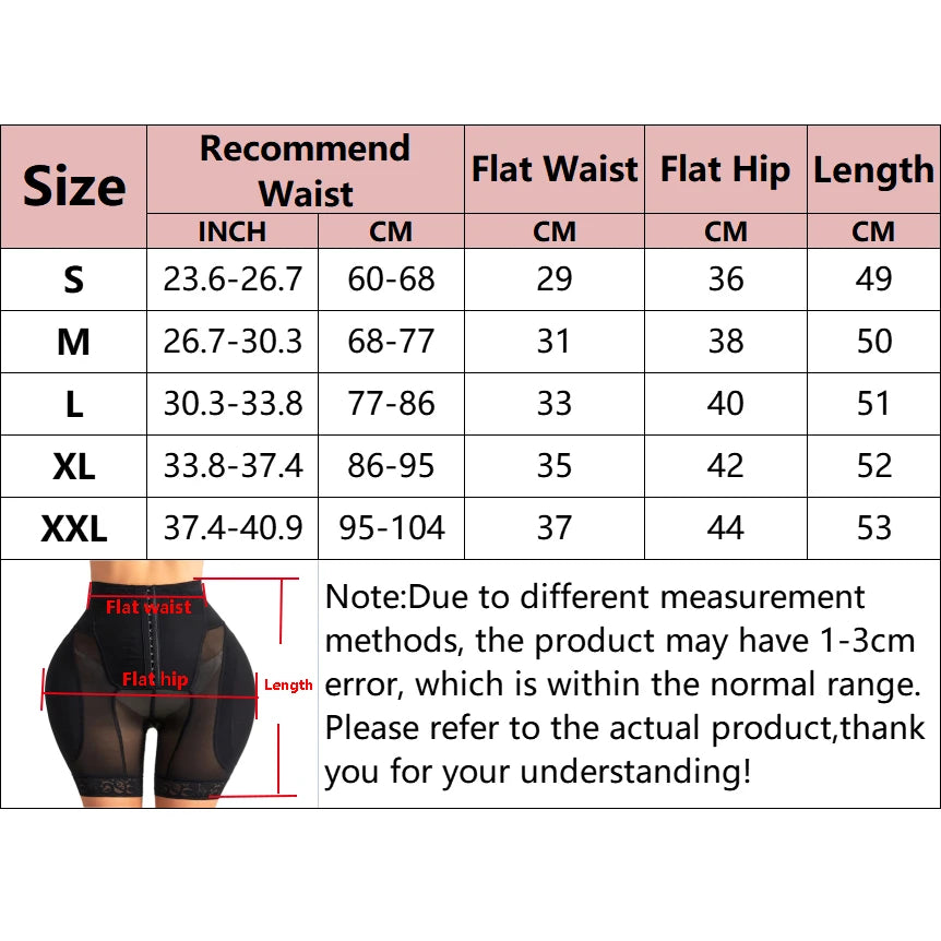 Women’s High-Waisted Padded Butt Lifter & Hip Enhancer Shorts