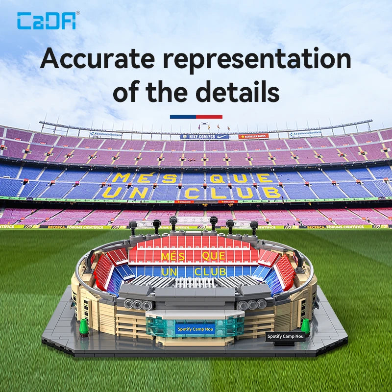 CaDA Camp Nou (Barcelona FC) Stadium Building Block Set / 728 Pieces / Collector's Item for Football Fans & Block Enthusiasts