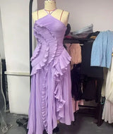 Chic Irregular Chiffon Halter Maxi