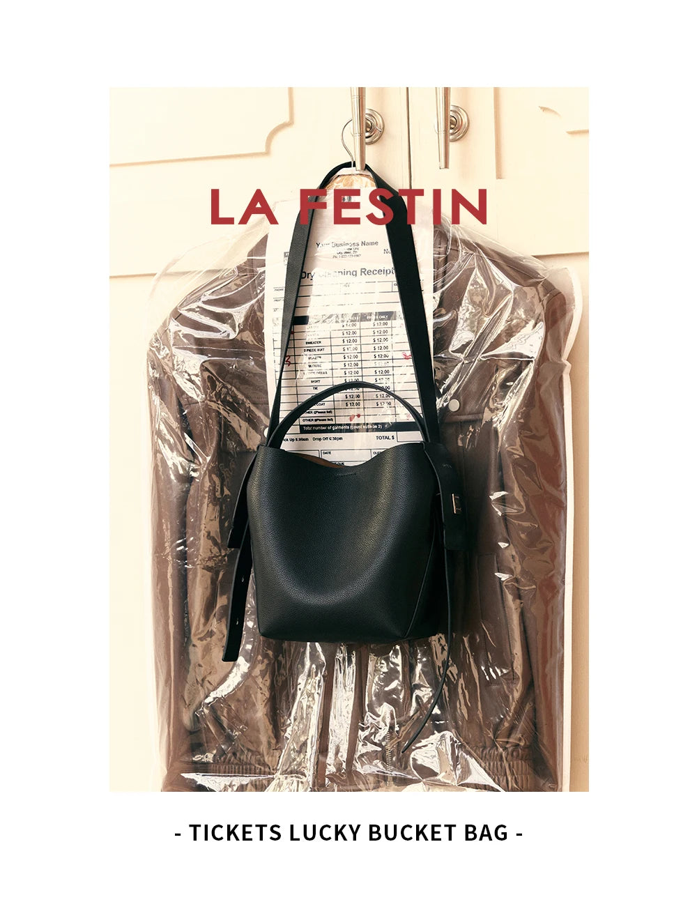 LA FESTIN Original Brand Genuine Leather Ladies Handbag Shoulder Crossbody Bag Portable Bucket Bag Female Bags Women's Bag