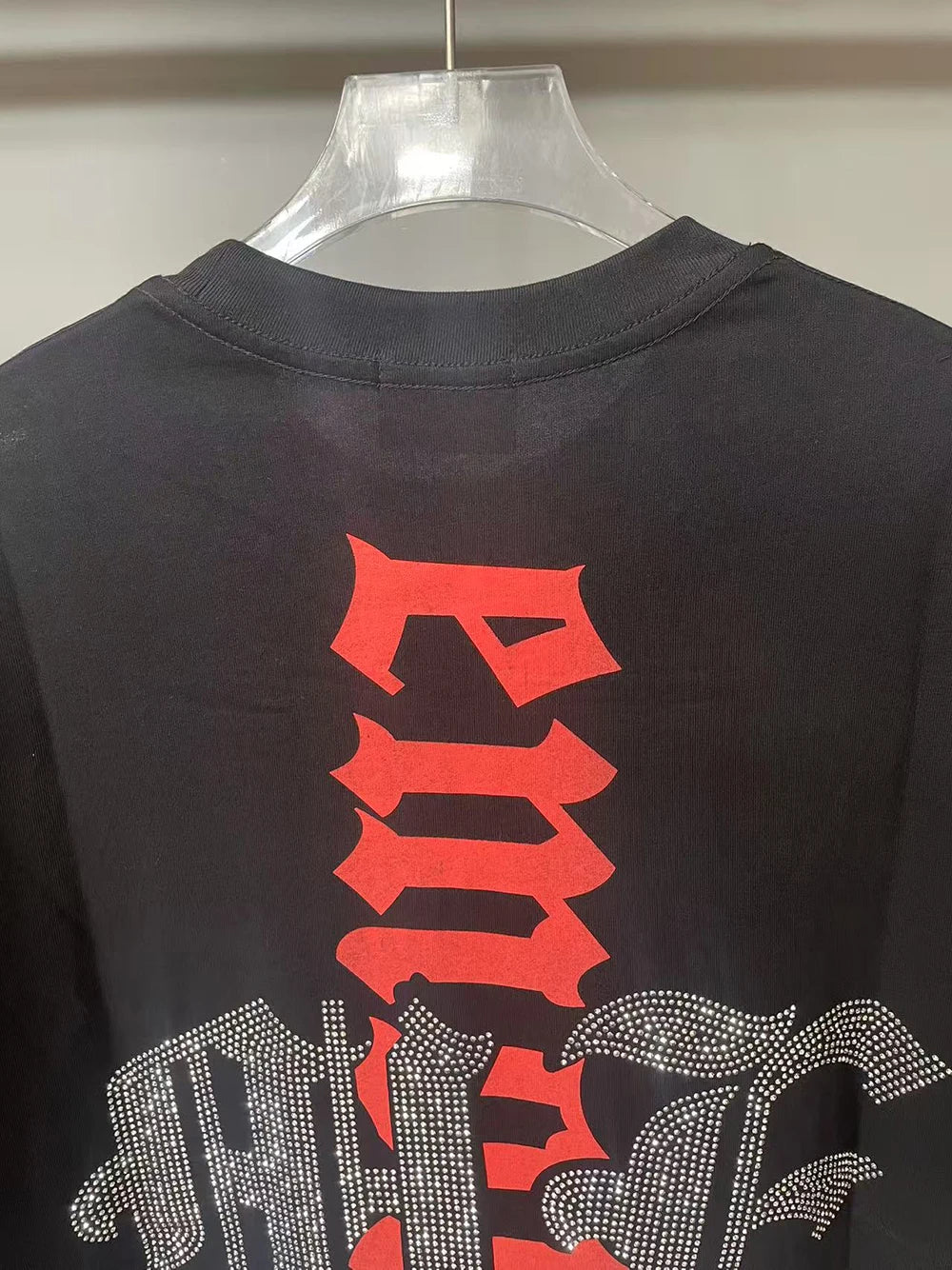 MIXED EMOTION Oversized Cotton Rhinestone T-Shirt