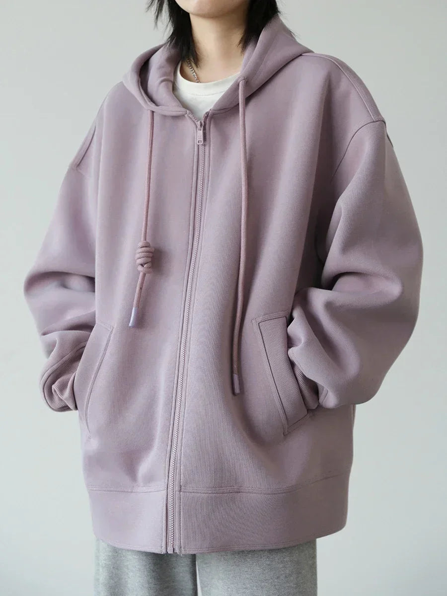 Women’s Relaxed Longline Zip-Up Hoodie