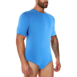 Mens Short Sleeve Full Body Shaper Bodysuit Tummy Control Romper Pajamas Waist Trainer Slimming Shapewear Underwear Undershirts