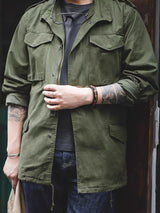 Men's Vintage Military Field Jacket – Cotton Zip Coat