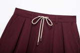 Casual Women 2 Pieces Sets Waist Lace Up Lantern Edition Mini Skirt Sets Solid Pocket Decorative Jacket Top Women's Set