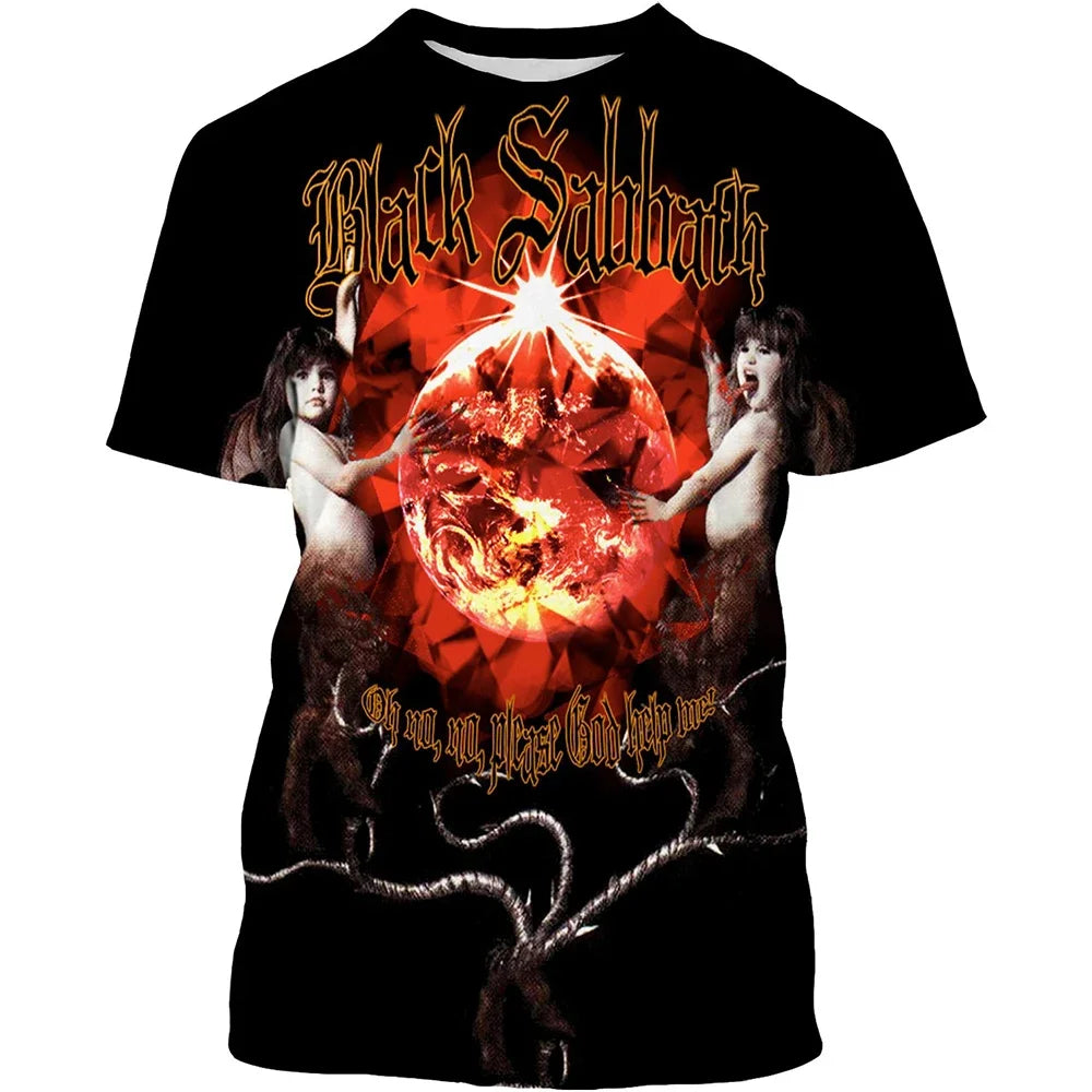 Black Sabbath 3D Print Graphic T-Shirt — Men's Short Sleeve Tee