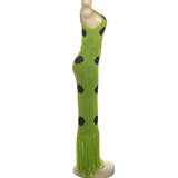 Knitted Tassel Splicing Maxi Dress