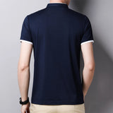 Men's Stand Collar Polo Tee – Solid, Anti-Wrinkle