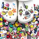 30-200PCS Random Cartoon Shoe Charms For Bubble Slides Clogs Sandals Crocs, Shoes Decrations Accessories Buckle For Friend Gifts