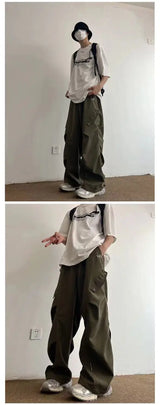 Techwear Parachute Cargo Pants - Men's Hip Hop Wide Leg Streetwear