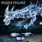 FUNXINEE 1676Pcs Premium Ice Dragon Bricks Advanced Building Challenge Light Glowing Eyes Moving Joints MOC Collectible Gift
