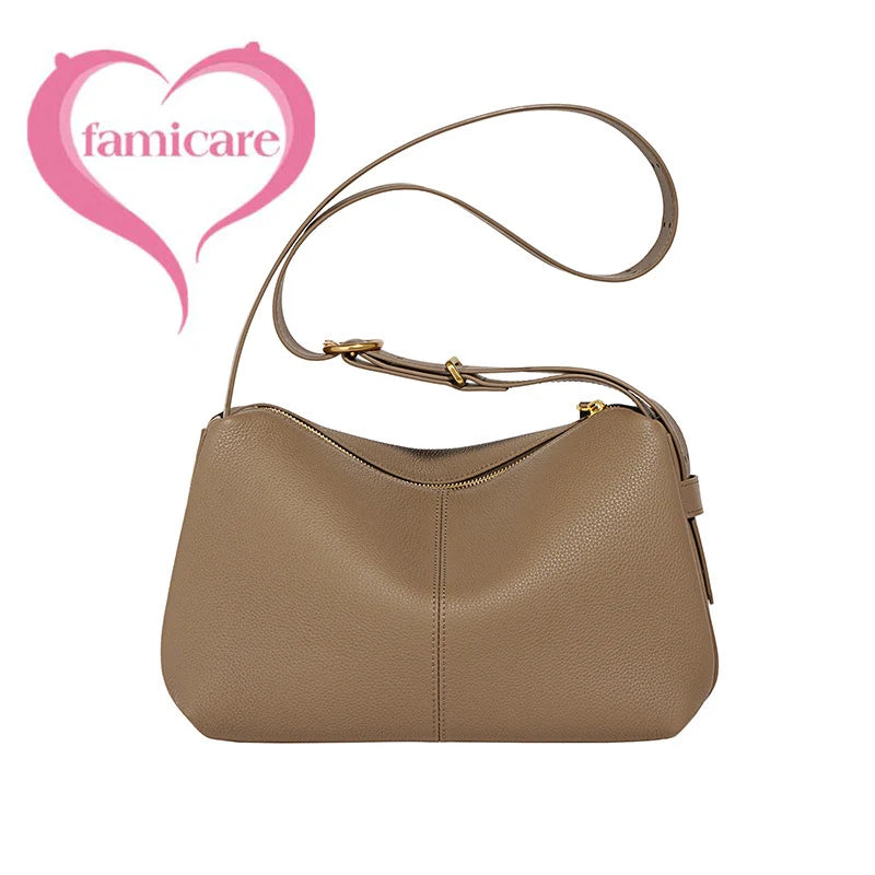 2023 New Women Deluxe Cowhide Genuine Leather Totes Handbag Lady Simple Soft Satchels Bag High Capacity Waterproof Shopping Bags