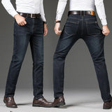 Cotton Men's Jeans Denim Pants Brand Classic Clothes Overalls Straight Trousers for Men Black Oversize Large Size 35 40 42 44 46