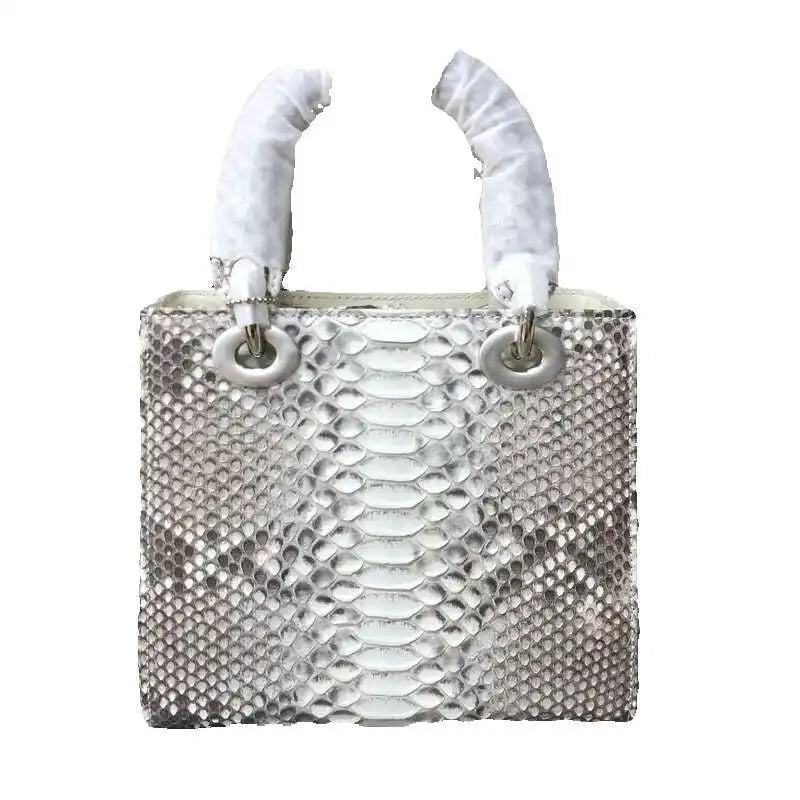 Women's Genuine Leather Snakeskin Crossbody Shoulder Bag