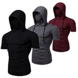 Men’s Short Sleeve Performance Hoodie with Integrated Mask