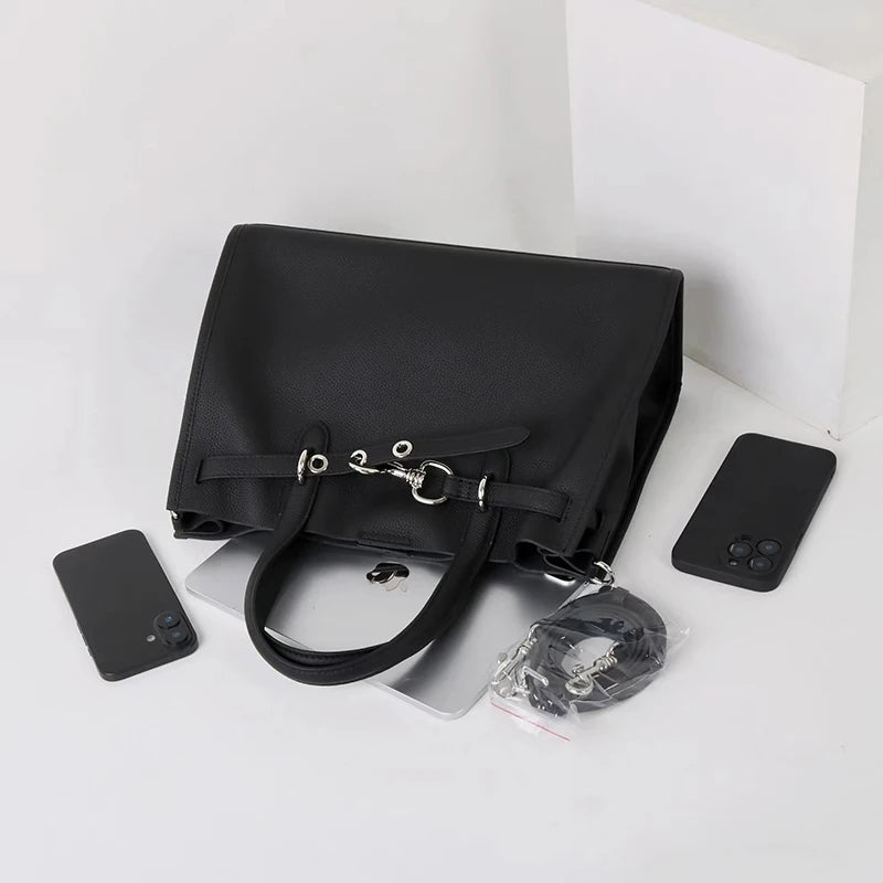 Luxury Brand Silver Buckle Women Bags Genuine Leather Handbags Women Shoulder Bags Cowhide Autumn Winter New Square Women Totes