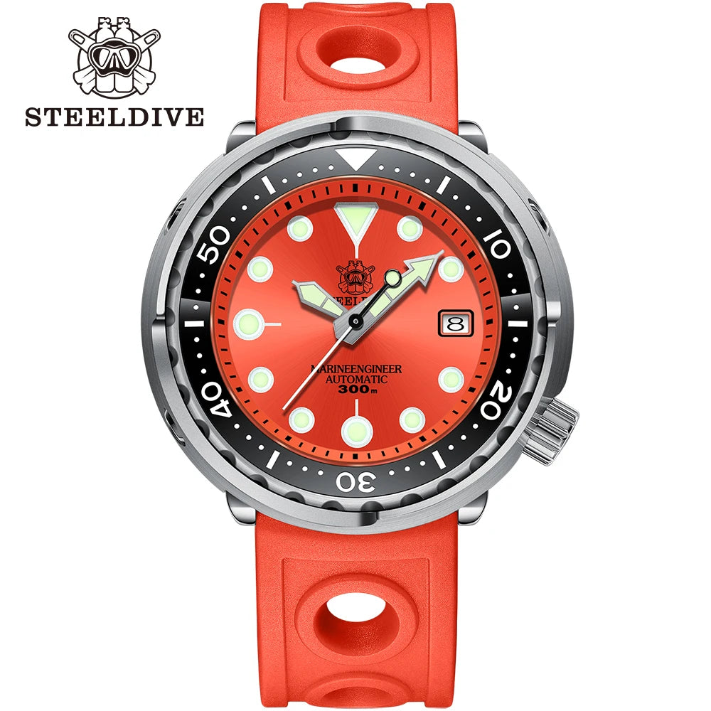 STEELDIVE SD1975 Luxury Auto Watches Men Dive Watch 300m Waterproof C3 Luminous Clock Sapphire Mirror NH35 Mechanical Wristwatch