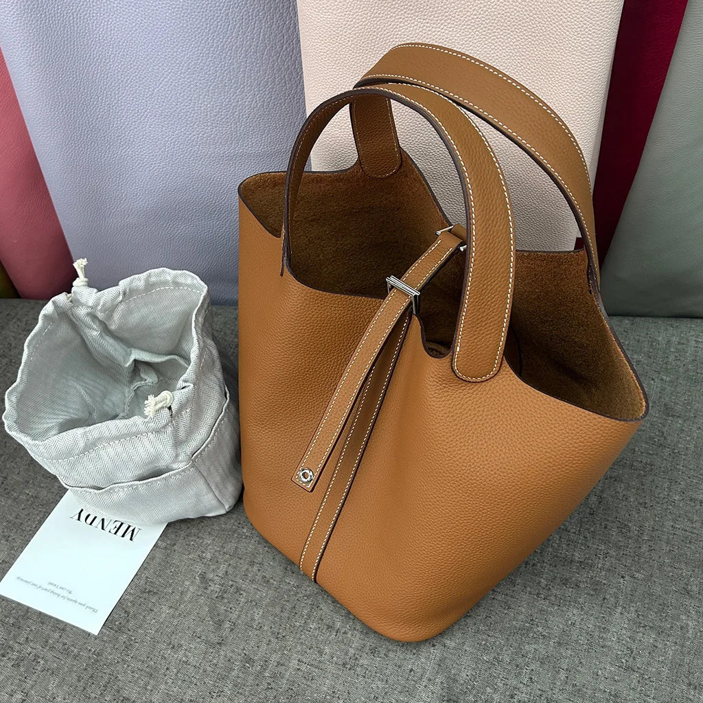 MENDY Women Bags Handbags Bucket Bag 18/22 Big Small Fashion Tote Bag Genuine Leather Luxury Quality Designers Lady Hand Bags