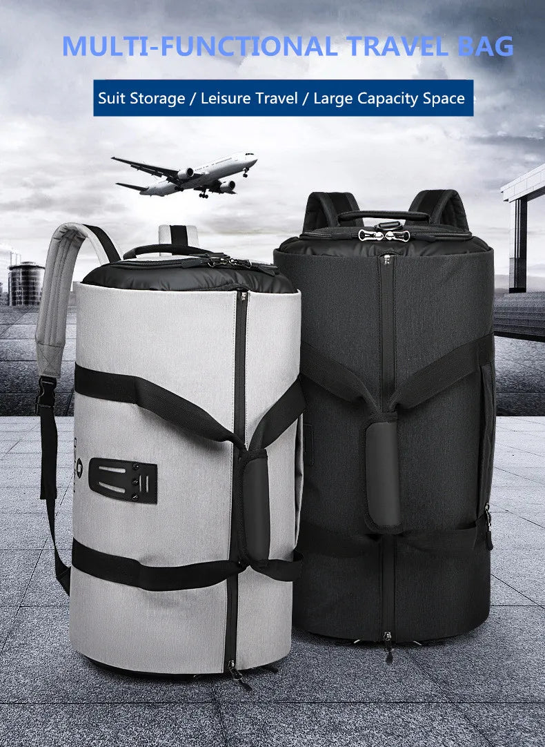 OZUKO Garment bag Multifunction Men Suit Storage Large Capacity Luggage Handbag Male Waterproof Travel Duffel Bag Shoes Pocket