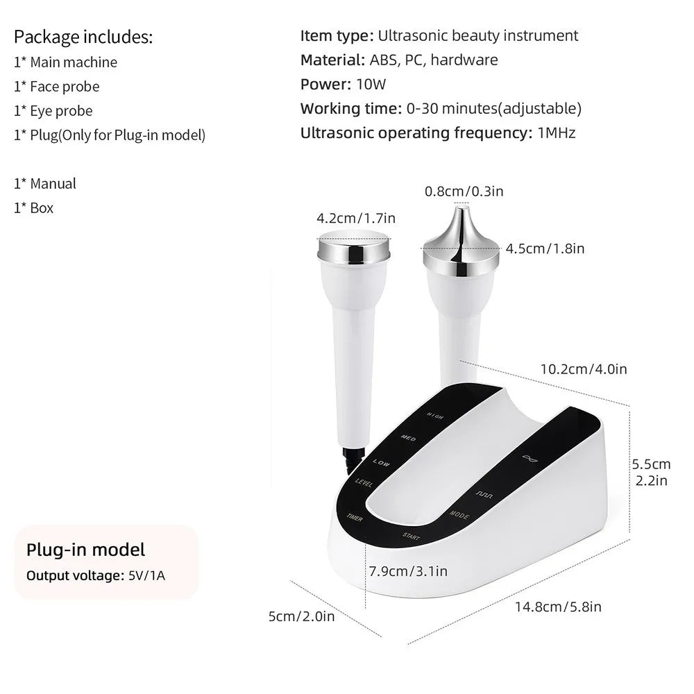 Ultrasonic Facial Beauty Device – Face & Eye Lift Massager
