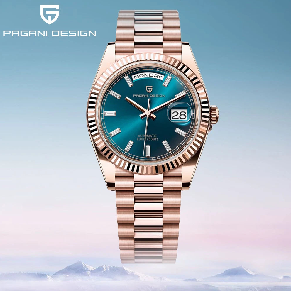 PAGANI DESIGN DD40 Luxury Rose Gold Men's Watches Automatic Mechanical Watch For Men AR Sapphire Glass Date Wrist watch Men 2026
