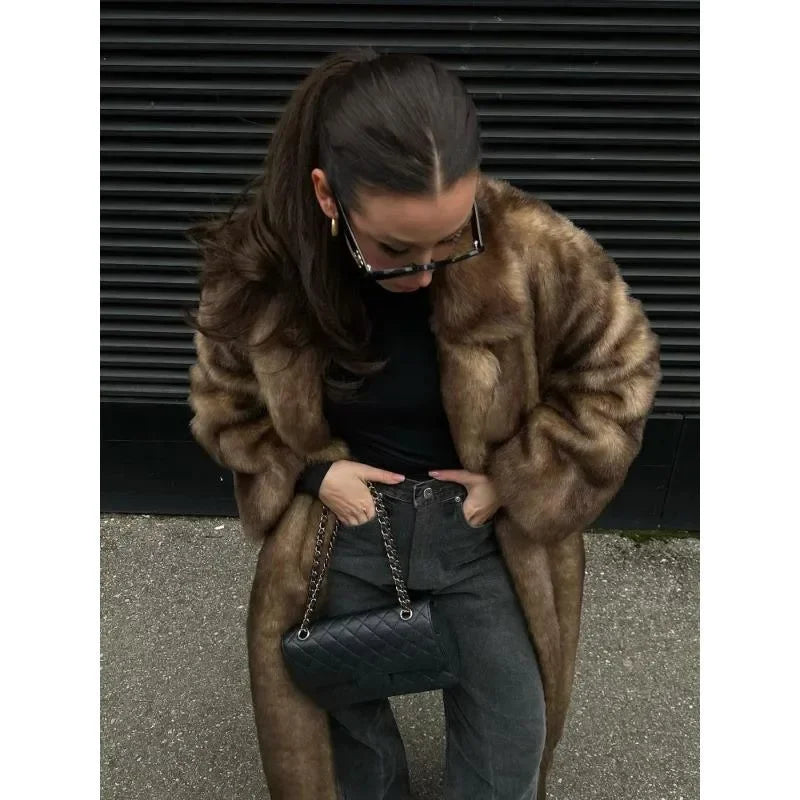 Women's Luxury Faux Fur Long Coat