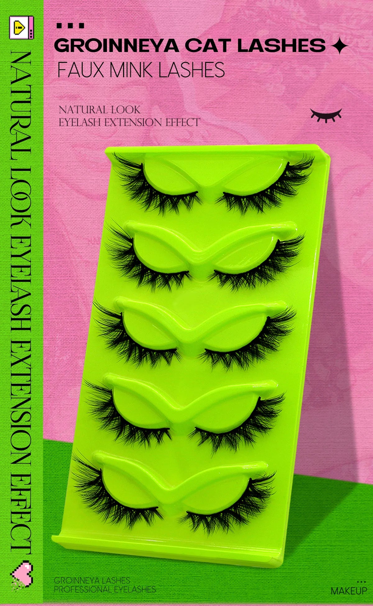 Optional 5Pairs 20Pairs Russian Strip Lashes 3D Mink Lashes Natural Dramatic Style Household Salon Eyelash Supply