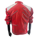 Red Zipper PU Leather Jacket | Rock & Roll Statement Piece