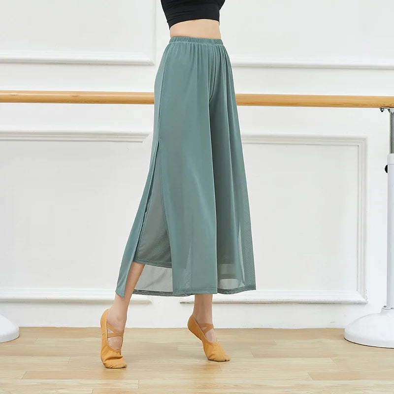 Women's Wide-Leg Nylon Dance Pants