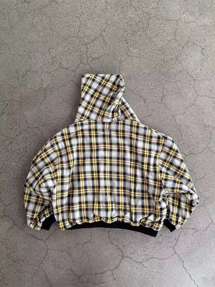 Reversible Plaid Zip-Up Hoodie