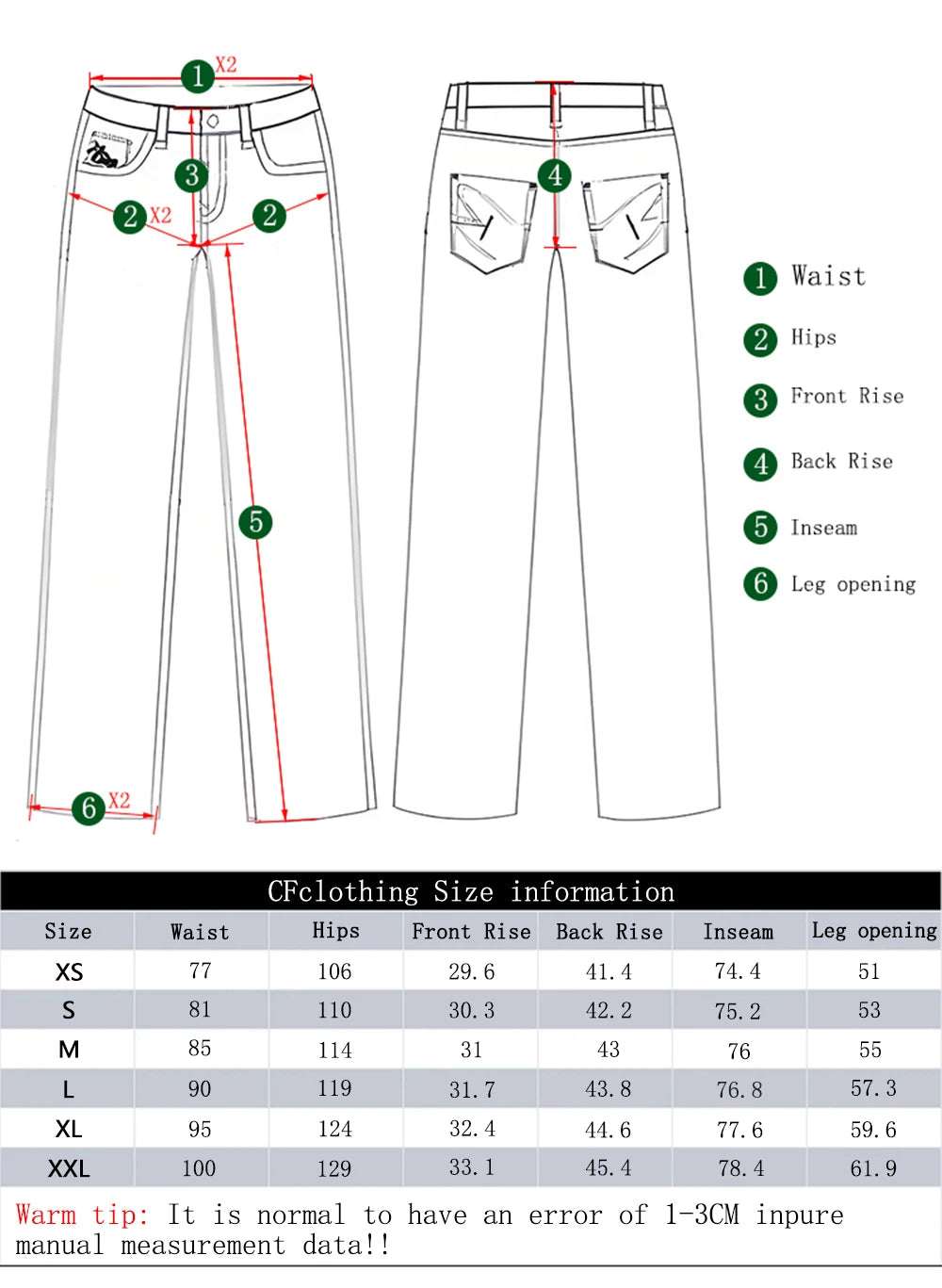 Men's Baggy Wide-Leg Curved Denim Jeans