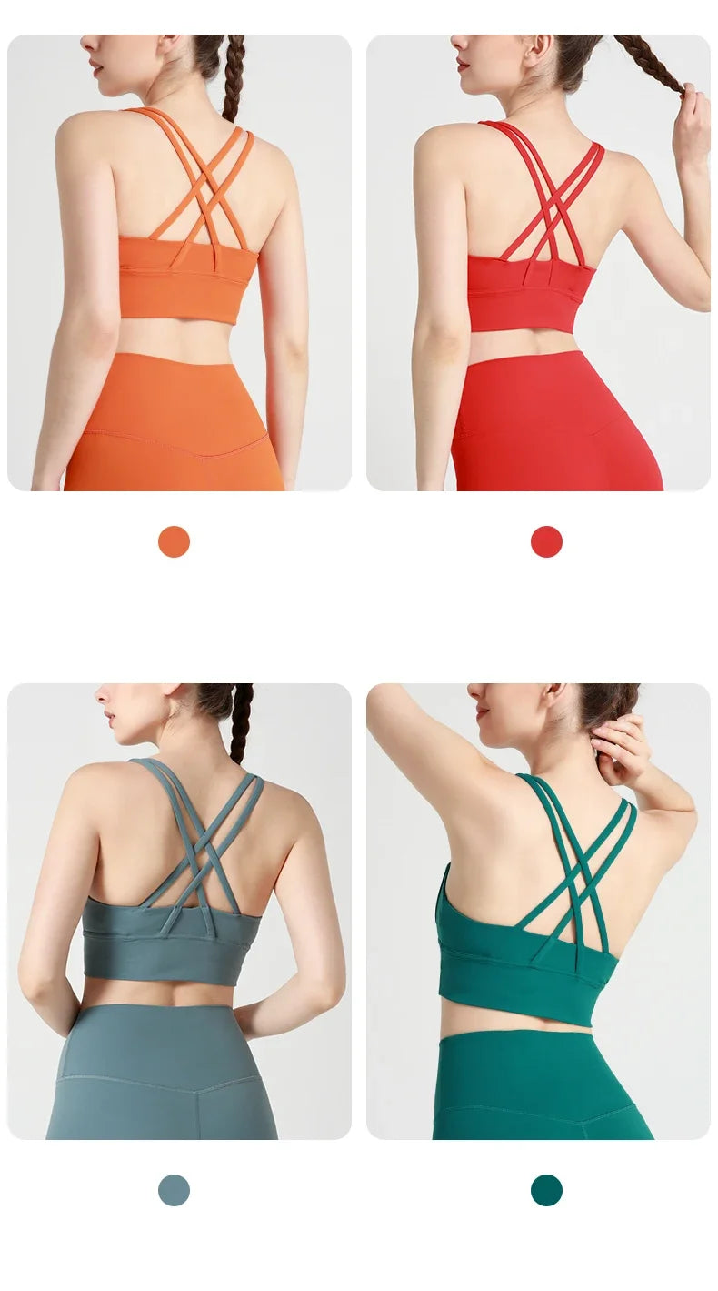 Women's Cross-Back Yoga Sports Bra