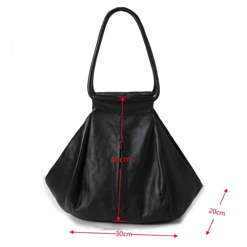 Slouchy Soft Cowhide Large Capacity Purses Handbags For Women 2026 Genuine Leather Shoulder Bags Travel Bag Underarm Wrist Bags
