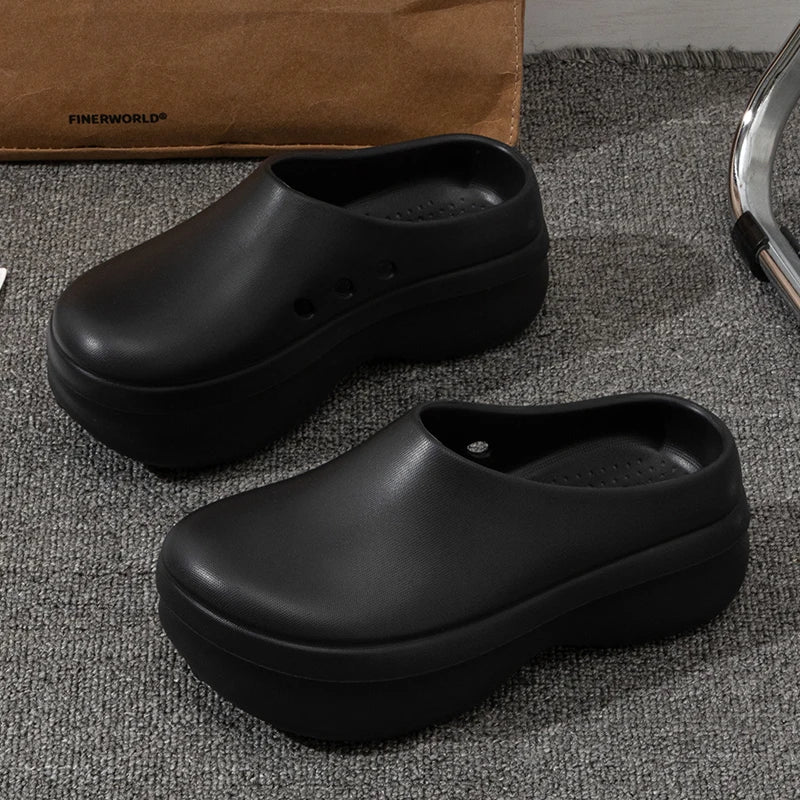Women's Slippers Minimalist Non Slip Platform 5CM Thick Chef Shoes Men Indoor Outdoor Beach Garden Fashion Couple Sandals