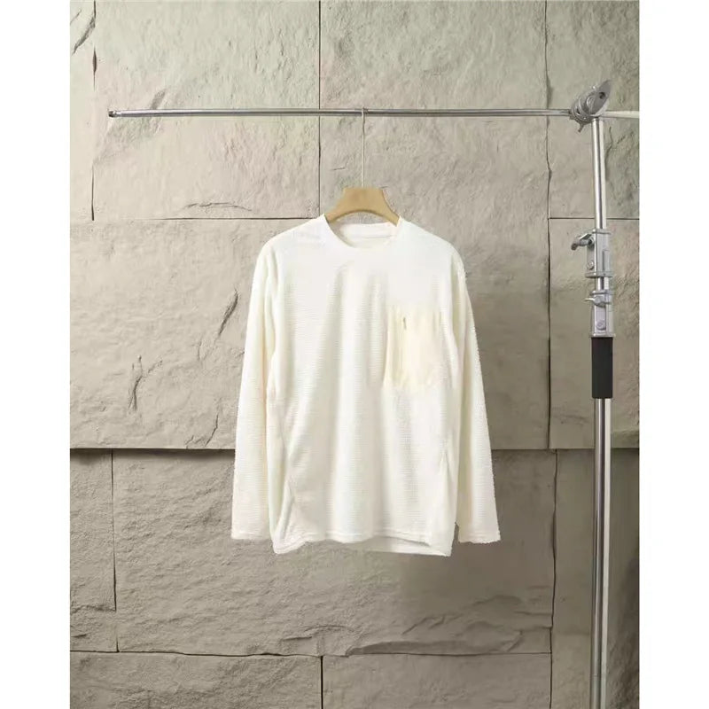 Outdoor Hiking and Cycling Casual Trend Loose and Smooth Fine Wool Soft and Comfortable Warm Base Layer T-shirt for Sports