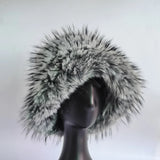 Luxurious leopard print faux fur bucket hat Warm Thickened hat women Cozy Fashionable Winter Gift Fishermen Hats Fluffy Snow cap