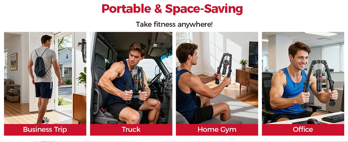 FED Fitness 3-in-1 Arm Trainer & Ab Roller | 15-Level Hydraulic