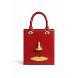 Face Bag Women High Quality Black Leather Luxury Brands Handbag Jewelry Eyes Gold-tone Metal Shoulder Strap Crossbody Bags