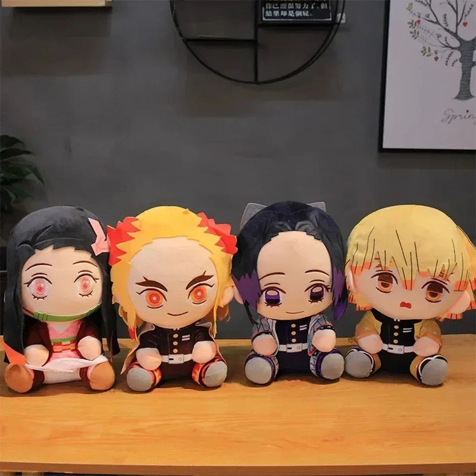 20cm Hot Japan Demon Slayer Plush Dolls Lovely Anime Kimetsu No Yaiba Kamado Tanjirou Nezuko Zenitsu Kyoujurou Toys Kids Gifts