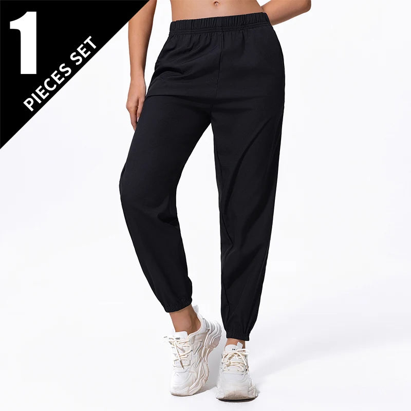 Women's Ankle-Length Harem Pants with Pockets