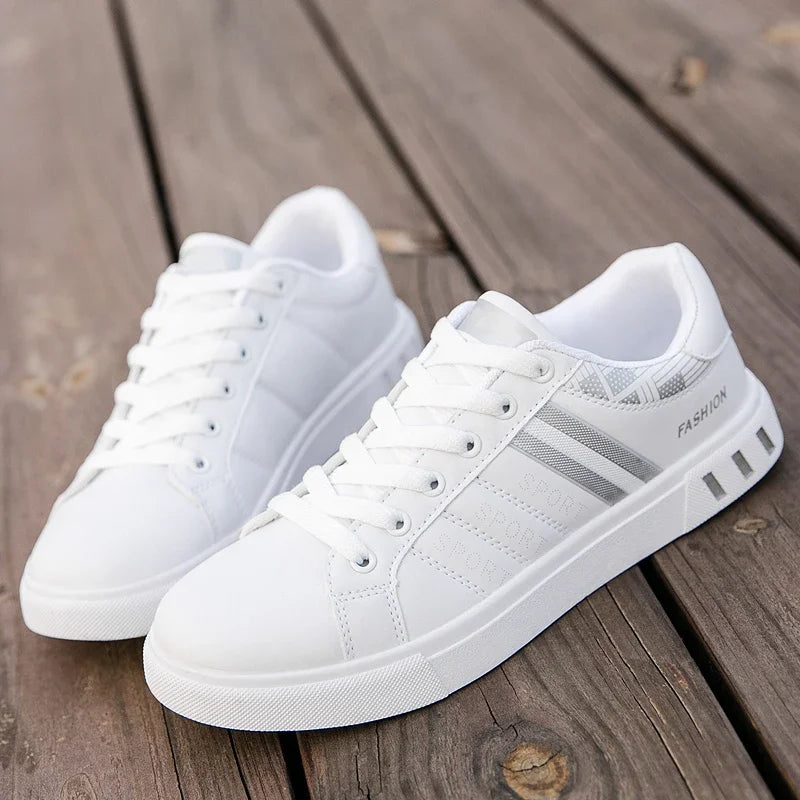 2026 Mens Casual Sneakers New Fashion Lace-up White Shoes Student Comfort Sports Plus Size Vulcanized Shoes Zapatillas De Hombre