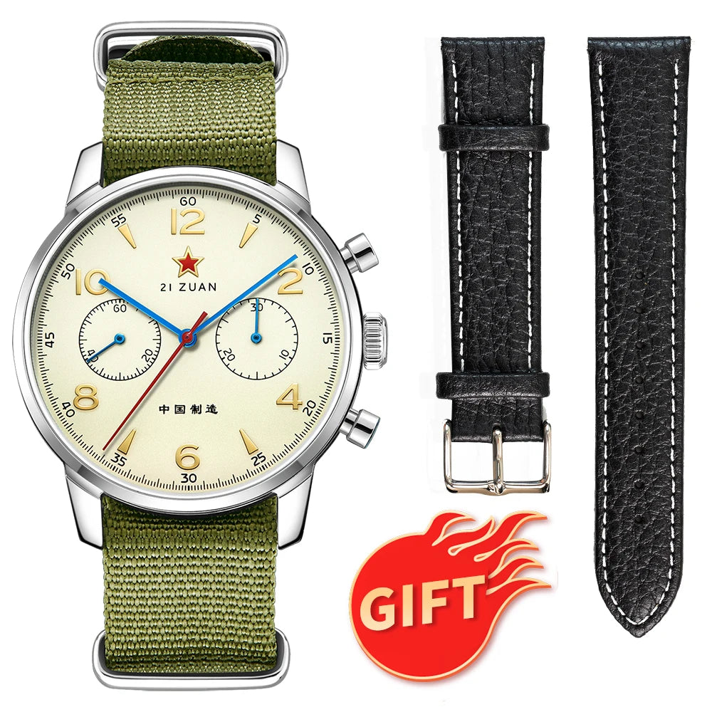 TOPHILL Classic Aviator 40mm Chronograph 1963 Mechanical Wristwatch ST1901 Watch For Men Sapphire Glass BGW9 TL025G